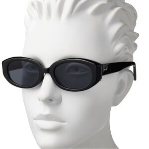 Fossil Unisex Oval Cutoff FW237 Sunglasses in Shiny Black Frame
